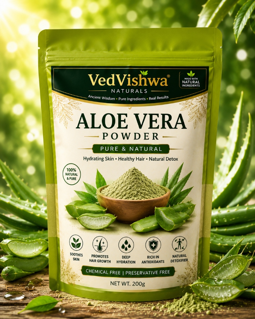 VedVishwa 100% Natural Aloe Vera Powder 200g for Hair & Skin