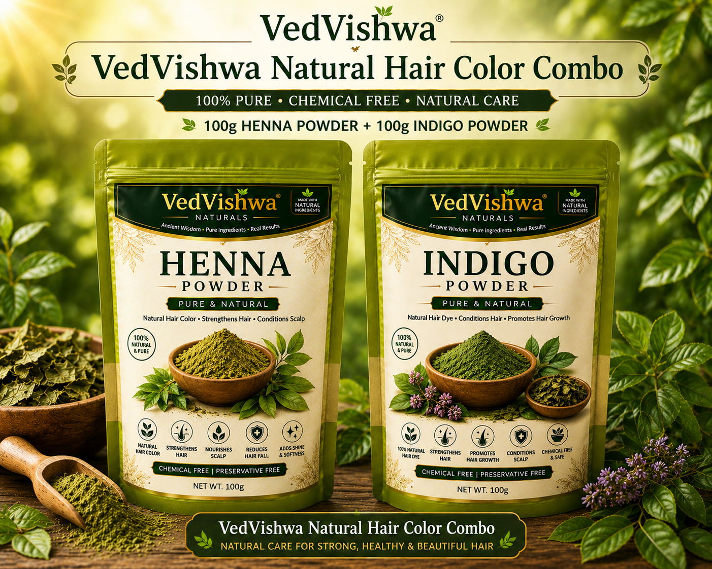VedVishwa Natural Hair Color Combo